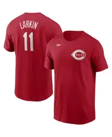 Men's Nike Barry Larkin Red Cincinnati Reds Cooperstown Collection Name & Number T-shirt