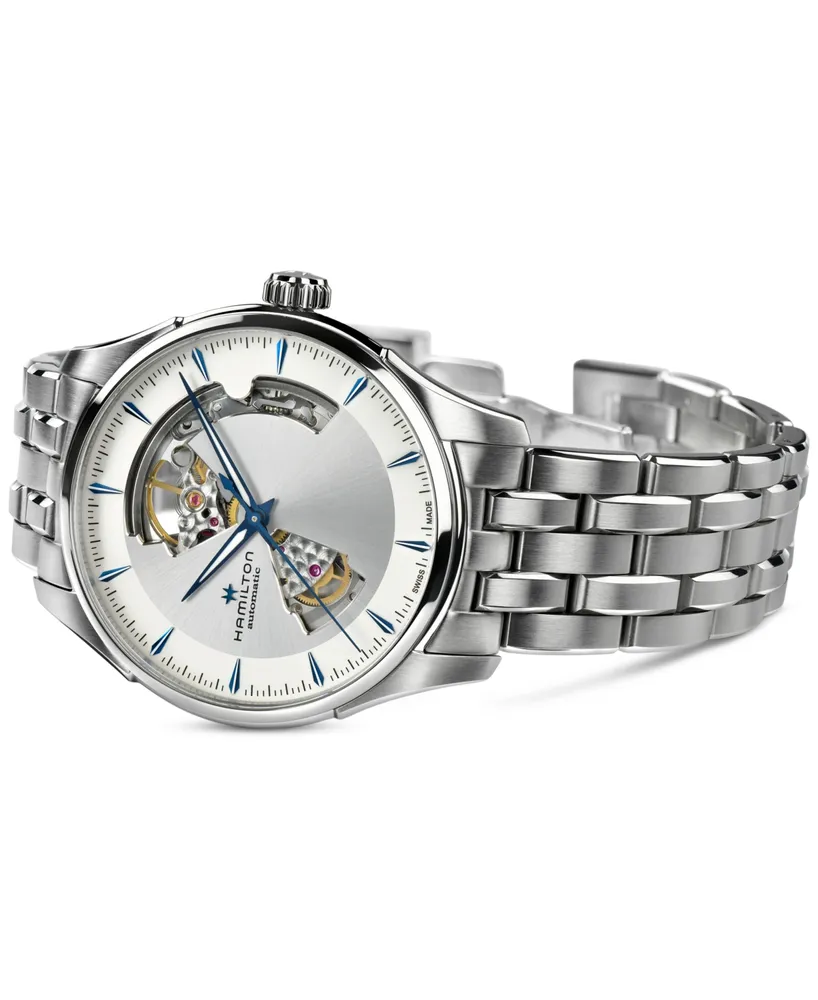 Hamilton Men's Automatic Jazzmaster Open Heart Silver-Tone Stainless Steel Bracelet Watch 40mm