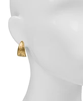 Patricia Nash Gold-Tone Hammered J-Hoop Earrings