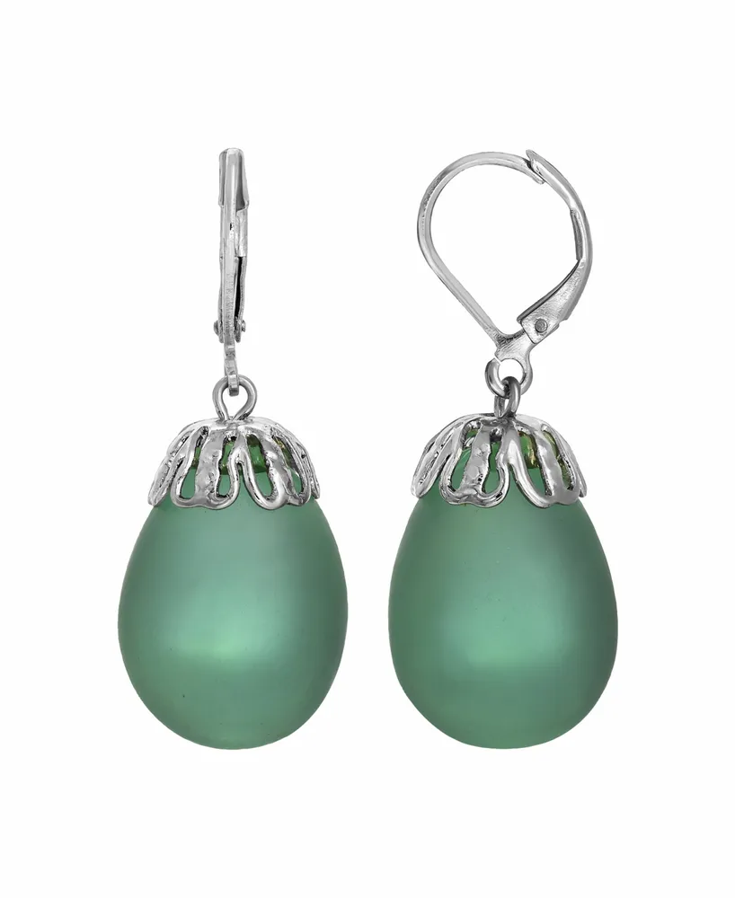 Women's Frosted Glass Egg Drop Earrings