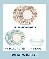 Corelle Global Collection Terracotta Dreams 12 Pc. Dinnerware Set, Service for 4