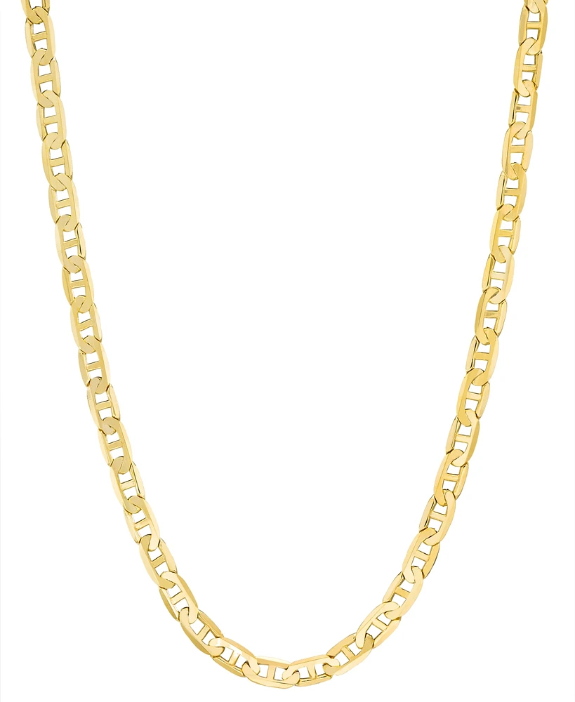 Men's Solid Mariner Link, 22" Chain Necklace (5-5/8mm) in 10k Gold