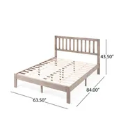 Norgate Modern Farmhouse Acacia Wood Bed Platform, Queen