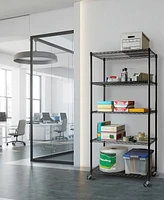 Seville Classics UltraDurable Commercial-Grade 5-Tier Nsf Wire Shelving with Wheels
