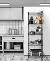 Seville Classics UltraDurable Commercial-Grade 5-Tier Nsf-Certified Steel Wire Wheeled Shelving