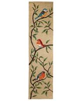 Liora Manne' Ravella Birds On Branches 2' x 8' Runner Outdoor Area Rug