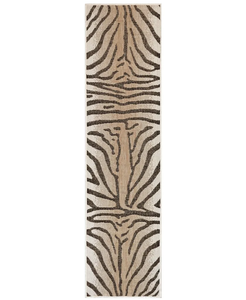 Liora Manne' Carmel Zebra 1'11" x 4'11" Runner Outdoor Area Rug