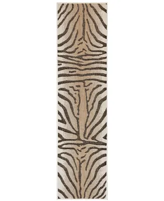 Liora Manne' Carmel Zebra 1'11" x 4'11" Runner Outdoor Area Rug