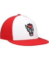 Men's adidas White and Red Nc State Wolfpack On-Field Baseball Fitted Hat