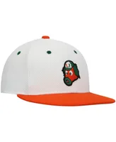 Men's adidas White and Orange Miami Hurricanes Miami Maniac On-Field Baseball Fitted Hat