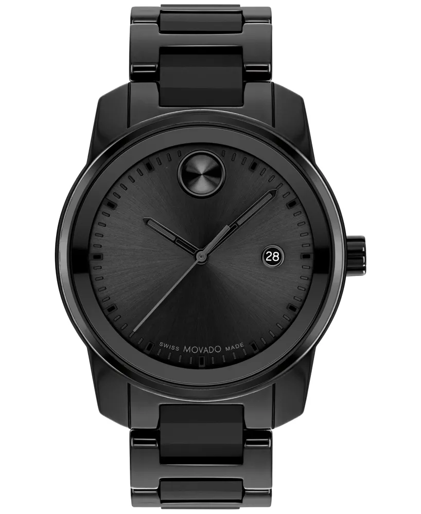 Movado Men's Swiss Bold Verso Black Ceramic Bracelet Watch 42mm