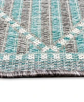 Liora Manne' Malibu Checker Diamond 1'11" x 7'6" Runner Outdoor Area Rug