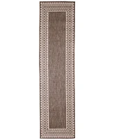 Liora Manne' Malibu Etched Border 1'11" x 7'6" Runner Outdoor Area Rug