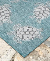 Liora Manne' Carmel Seaturtles 1'11" x 4'11" Runner Outdoor Area Rug