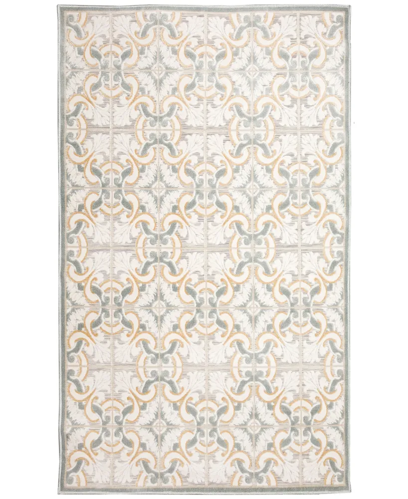 Liora Manne' Canyon Floral Tile 3'2" x 4'11" Outdoor Area Rug