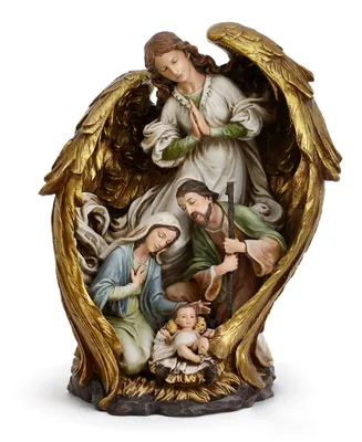 Angel with Holy Family in Wings - Gold