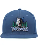 Men's Mitchell & Ness Blue Minnesota Timberwolves Hardwood Classics Team Ground 2.0 Snapback Hat