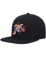 Men's Mitchell & Ness Black Philadelphia 76Ers Hardwood Classics Team Ground 2.0 Snapback Hat