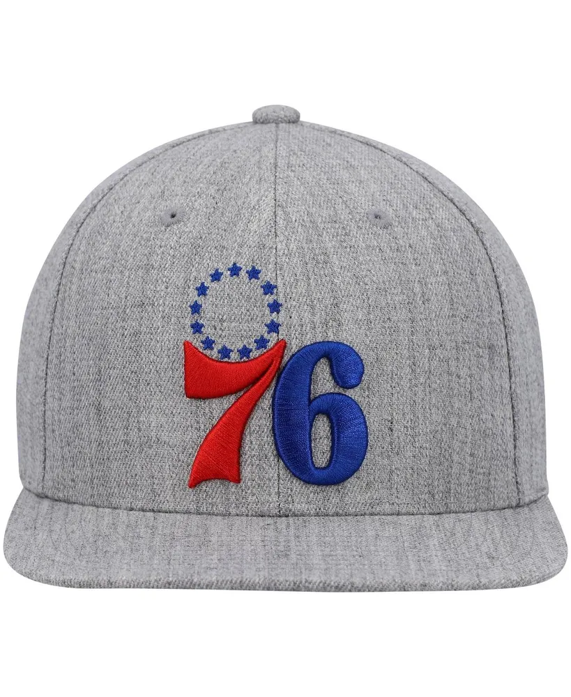 Men's Mitchell & Ness Heathered Gray Philadelphia 76Ers 2.0 Snapback Hat