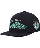 Men's Mitchell & Ness Black Boston Celtics Hardwood Classics Script 2.0 Snapback Hat