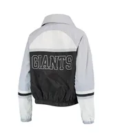 Women's The Wild Collective Black San Francisco Giants Colorblock Track Raglan Full-Zip Jacket