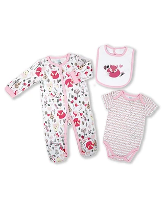 Baby Girls Fox Layette, 3-Piece Set