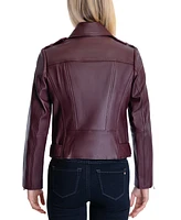 Michael Kors Women's Belted Leather Moto Coat, Created for Macy's