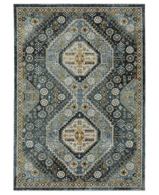 Jhb Design Devine DEV150B 5'3" x 7'6" Area Rug - Blue, Gold