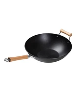 Joyce Chen Professional Series Cast Iron Wok with Maple Handle, 14"