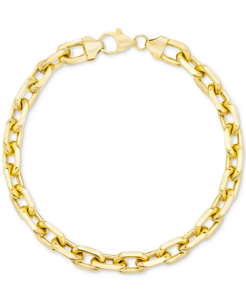 Men's Rolo Link Chain Bracelet in 14k Gold-Plated Sterling Silver