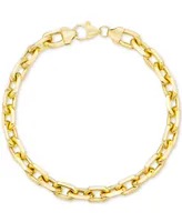 Men's Rolo Link Chain Bracelet in 14k Gold-Plated Sterling Silver