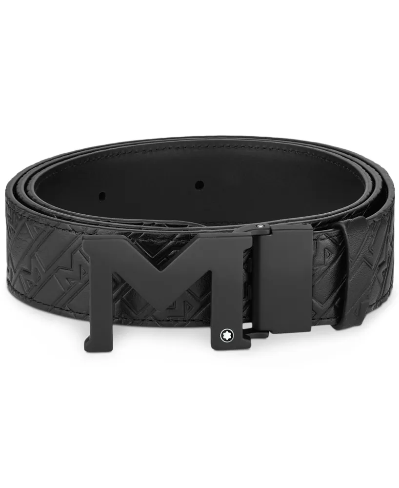 Montblanc M Buckle Embossed Reversible Leather Belt