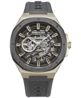 Kenneth Cole New York Men's Automatic Gray Silicone Strap Watch 44mm