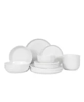 Table 12 Natural White 16-Pc Dinnerware Set, Service for 4