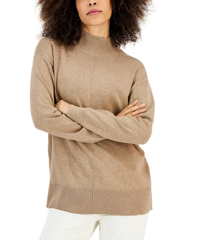 Karen Scott Women's Cowlneck Seamed Sweater, Created for Macy's - Macy's