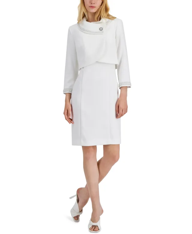 Tahari ASL Sheath Dress and Cropped Wrap Jacket - Macy's