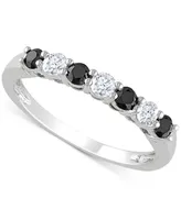 Black Diamond (1/4 ct. t.w.) & White (1/5 Anniversary Band 10k Gold