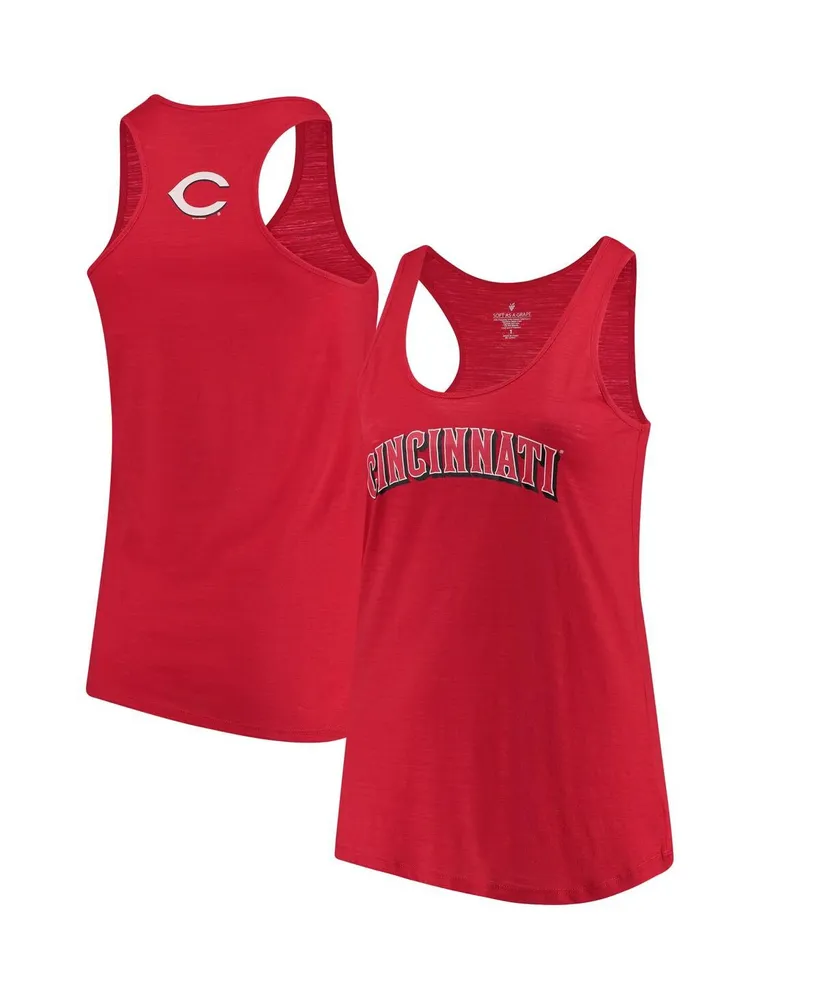 Women's Soft As A Grape Red Cincinnati Reds Plus Size Swing for the Fences Racerback Tank Top