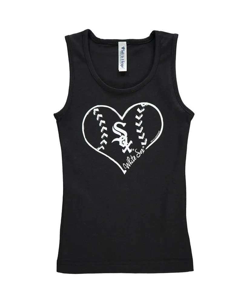 Big Girls Soft as a Grape Black Chicago White Sox Cotton Tank Top