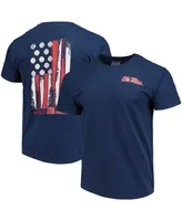 Men's Navy Ole Miss Rebels Baseball Flag Comfort Colors T-shirt