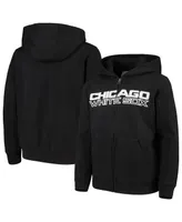 Big Boys Black Chicago White Sox Team Color Wordmark Full-Zip Hoodie