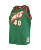 Men's Mitchell & Ness Shawn Kemp Green Seattle SuperSonics Big and Tall Hardwood Classics Jersey