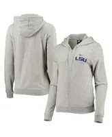 Women's Nike Heathered Gray Lsu Tigers Varsity Fleece Full-Zip Hoodie