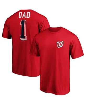 Men's Fanatics Red Washington Nationals Number One Dad Team T-shirt