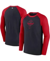 Men's Nike Navy, Red Washington Nationals Game Authentic Collection Performance Raglan Long Sleeve T-shirt