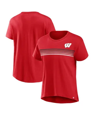 Women's Fanatics Red Wisconsin Badgers Tie Breaker T-shirt