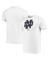 Men's Under Armour White Notre Dame Fighting Irish School Logo Performance Cotton T-shirt