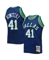 Men's Mitchell & Ness Dirk Nowitzki Blue Dallas Mavericks Hardwood Classics 1998-99 Lunar New Year Swingman Jersey