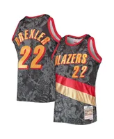 Men's Mitchell & Ness Clyde Drexler Black Portland Trail Blazers Hardwood Classics 1991-92 Lunar New Year Swingman Jersey