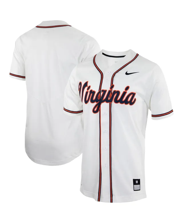 Men's Nike White Texas Longhorns Pinstripe Replica Full-Button Baseball Jersey Size: Small